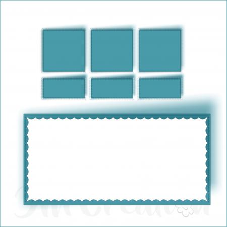 Stanzschablone - DIN lang 3er Quadrate